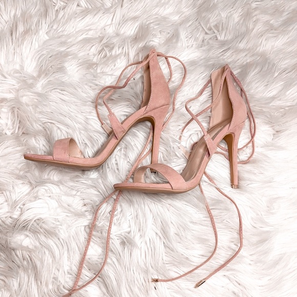 Lulus Pink Wrap Heels - Picture 2 of 3